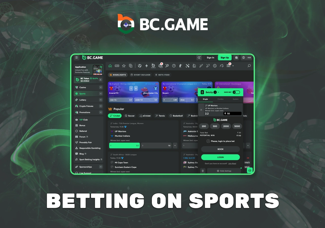 Betting on sports with competitive odds on an online platform